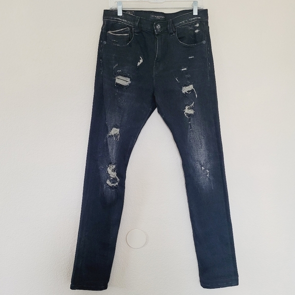 Cult of Individuality Mens Stilt Skinny Black Distressed Rip Denim Jeans 29x33 - Picture 1 of 11